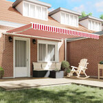 vidaXL Auvent rétractable électrique Rouge et Blanc 400 × 350 cm