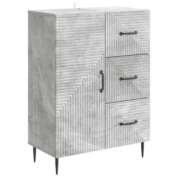 vidaXL Buffet Gris béton 66 x 34 5 x 89 5 cm Bois d'ingénierie