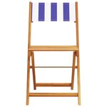 vidaXL Ensemble de bistro 3 Pièces bleu et blanc tissu et bois massif