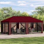 vidaXL Gazebo avec murs latéraux 6 x 3 m Bordeaux Polyester et Acier