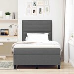 vidaXL Lit à ressorts avec matelas et LED gris foncé  120 x 190 cm  tissu
