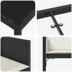vidaXL Ensemble de salle à manger pour jardin 5 Pièces Noir polyrotin