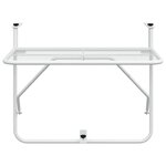 vidaXL Table de balcon Blanc 60x40 cm Acier