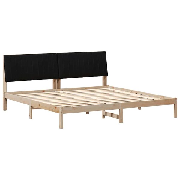 vidaXL Cadre de lit avec tête de lit Marron 200 x 200 cm Pin massif