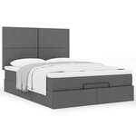 VidaXL Cadre de lit ottoman avec matelas gris foncé 140x200 cm tissu