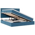 vidaXL Lit avec rangement et matelas Bleu foncé 180 x 200 cm Velours