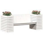 vidaXL Banc avec jardinières blanc 167 5x60x65 cm bois massif de pin