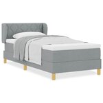 Lit Box Spring vidaXL avec Matelas - Gris clair  90x200 cm  Tissu