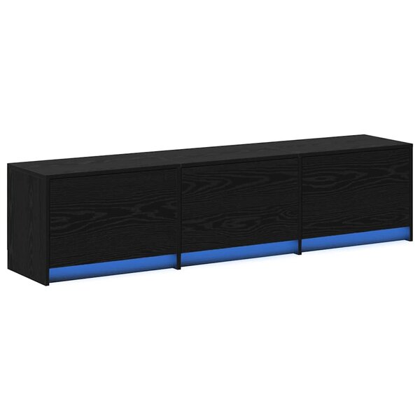 vidaXL Meuble TV Chêne noir 162 5 x 34 x 40 cm Bois d'ingénierie