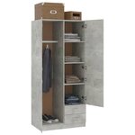 vidaXL Garde-robe Gris béton 80x52x180 cm Aggloméré