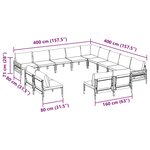 vidaXL Ensemble de canapé de jardin 13 Pièces Anthracite Acier