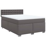 vidaXL Sommier à lattes de lit avec matelas Gris 140x190 cm Similicuir