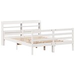 vidaXL Cadre de lit avec tête de lit sans matelas blanc 150x200 cm
