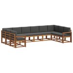 vidaXL Ensemble de canapés d'extérieur 10 pc Naturel et Anthracite