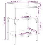 vidaXL Table de chevet noir 40 5x31x60 cm bois d’ingénierie
