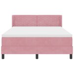 vidaXL Lit à ressorts ensachés rose avec matelas 160x200 cm en velours