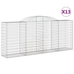vidaXL Paniers à gabions arqués 13 Pièces 300x50x120/140 cm fer galvanisé
