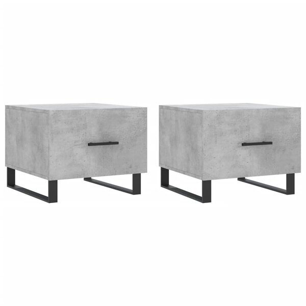 vidaXL Tables basses 2 Pièces gris béton 50x50x40 cm bois d'ingénierie