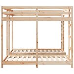 vidaXL Cadre de lit superposé triple Marron 160 x 200 cm Pin massif
