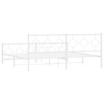 vidaXL Cadre de lit métal sans matelas et pied de lit blanc 193x203 cm