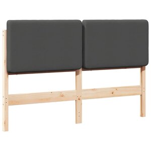 vidaXL Tête de lit capitonnée Brun et gris foncé 150 cm Pin massif