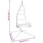 vidaXL Chaise balançoire jardin coussin gris foncé tissu Oxford/acier