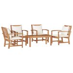 vidaXL Ensemble de canapé de jardin 5 pc Naturel Bois de teck massif