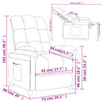 vidaXL Fauteuil inclinable Taupe Tissu