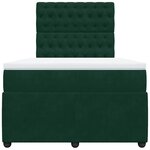 vidaXL Sommier à lattes de lit et matelas Vert foncé 120x200cm Velours