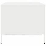 vidaXL Table basse blanc 101 5x50x43 5 cm acier laminé à froid