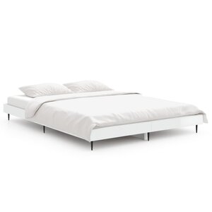 vidaXL Cadre de lit sans matelas blanc brillant 140x190 cm