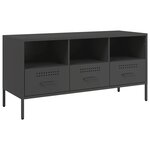 vidaXL Meuble TV noir 100 5x39x50 5 cm acier