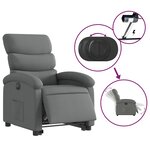 vidaXL Fauteuil inclinable électrique gris foncé tissu