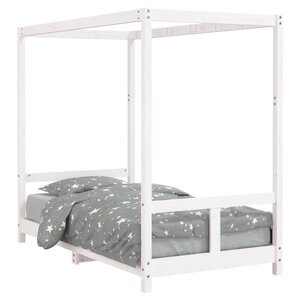 vidaXL Cadre de lit pour enfant blanc 80x160 cm bois de pin massif