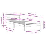 vidaXL Cadre de lit sans matelas cire marron 75x190 cm bois pin massif