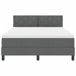 vidaXL Lit à ressorts avec tête de lit Gris foncé 160 x 200 cm tissu