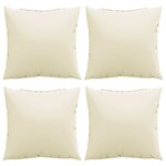 vidaXL Coussins de canapé lot de 4 crème 50x50 cm tissu