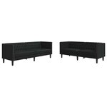 vidaXL Ensemble de Canapés 2 Pièces Noir 194 x 74.5 x 70.5 cm Faux cuir