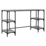 Bureau table poste de travail meuble d'ordinateur informatique étude sonoma 140 x 50 x 75 cm métal et bois d'ingénierie gris 02_0023959