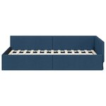 vidaXL Cadre de lit d'angle avec tête de lit Bleu 90 cm x 200 cm tissu
