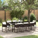 vidaXL Ensemble de salle à manger pour jardin 9 Pièces Marron polyrotin