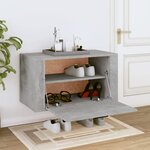 vidaXL Armoire à chaussures murale Gris béton 70x35x38 cm