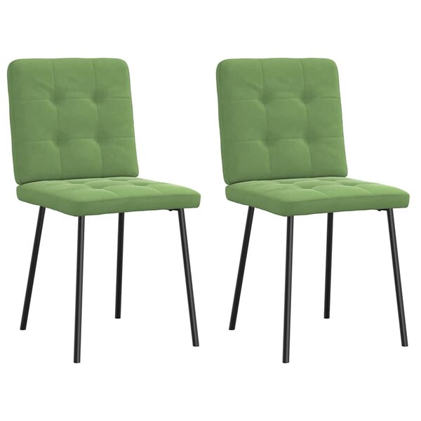 vidaXL Chaises à manger lot de 2 Vert clair Velours