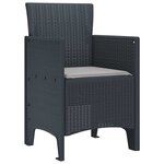 vidaXL Chaise de jardin 4 Pièces Anthracite 53 x 49 x 85 cm PP