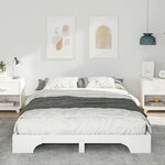 vidaXL Cadre de lit surélevé avec stockage Blanc Bois massif en pin