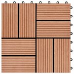 vidaXL Carreau de terrasse 11 Pièces Teck 30 x 30 cm WPC