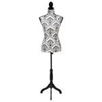 vidaXL Buste de présentation Femme Noir et blanc
