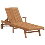 vidaXL Chaise longue Marron 195 x 59 x 78 5 cm Bois de teck massif