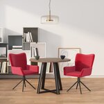 vidaXL Chaises pivotantes à manger lot de 2 Rouge bordeaux Velours