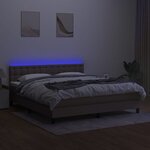 vidaXL Sommier à lattes de lit avec matelas LED Taupe 160x200 cm Tissu
